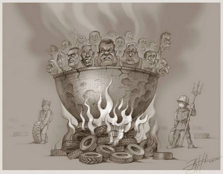 Карикатура украинского художника Юрия Журавеля (2014 год) 