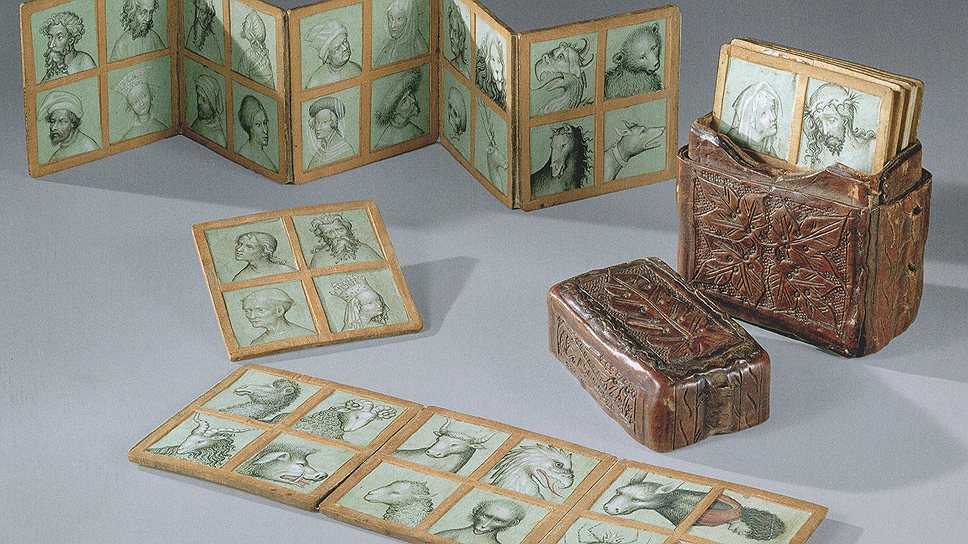 Неизвестный автор. «Книга зарисовок». Металлический карандаш, бумага, кожа. Прага, 1410–1420 годы. Раритетная возможность подглядеть за "кухней" средневекового художника — набор многочисленных зарисовок людей и животных, сделанных, скорее всего, для дальнейших живописных работ. Аналогичной графики того времени сохранилось очень мало