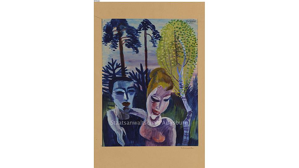 Конрад Феликсмюллер. "Пара в ландшафте", 1924 год   