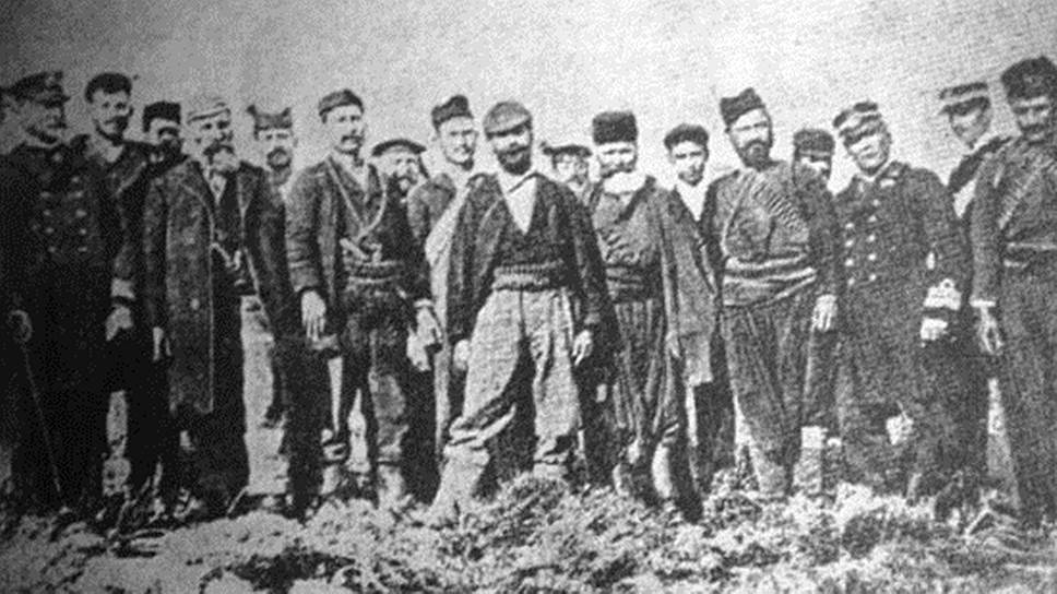 Элефтериос Венизелос среди повстанцев на Акротири 