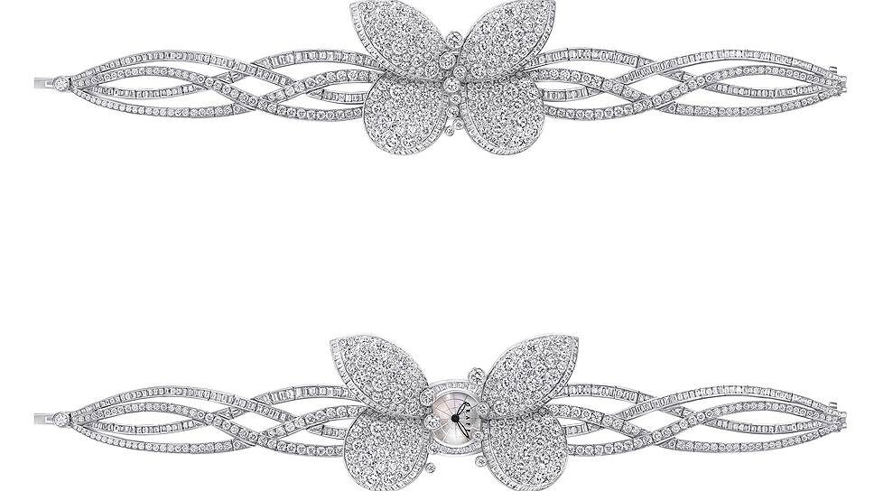 Princess Butterfly, белое золото, бриллианты, перламутровый циферблат