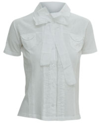 Блузка из хлопка и хлопкового трикотажа, Prada (19 300 руб.)