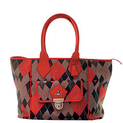 Сумка из кожи и текстиля, Vivienne Westwood (ЦУМ, c учетом скидки 30% – 12 220 руб.) 
