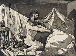 Пабло Пикассо. "Фавн и женщина", 1936 год 