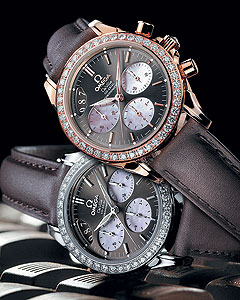 Женские LadiesХ Omega de Ville "Chocolate" обведены 48 бриллиантами