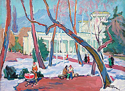 Иван Годлевский. "Нарзанный источник в Кисловодске", 1983 год. Галерея Владимира Каплунова 