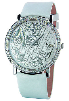Piaget (белое золото, бриллианты, гравировка на циферблате, атлас)