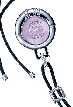 Chaumet (белое золото, бриллианты, перламутр, шелковый шнурок)