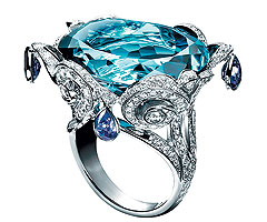 Piaget (белое золото, бриллианты, топаз)