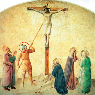 Фра Беато Анджелико (1395-1455). "Распятие". Фреска в келье монастыря Сан-Марко, Флоренция