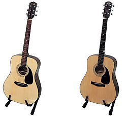 Несмотря на принадлежность к знаменитому американскому брэнду, гитары Fender Acoustic DG-5 (справа) и Fender CD-60 Dreadnought (слева) стоят очень недорого &mdash; около 5 тыс. руб.  