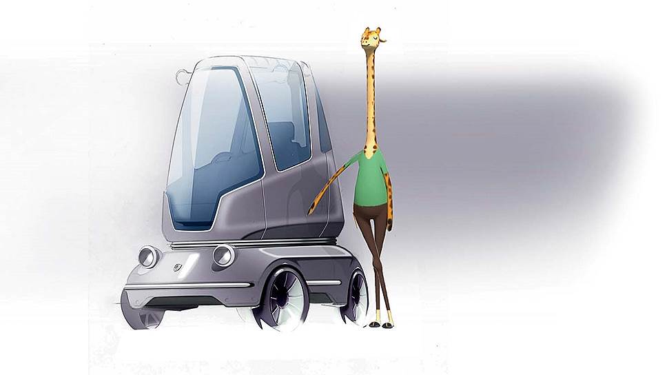 Эскиз автомобиля для анимационной ленты «Зверополис»