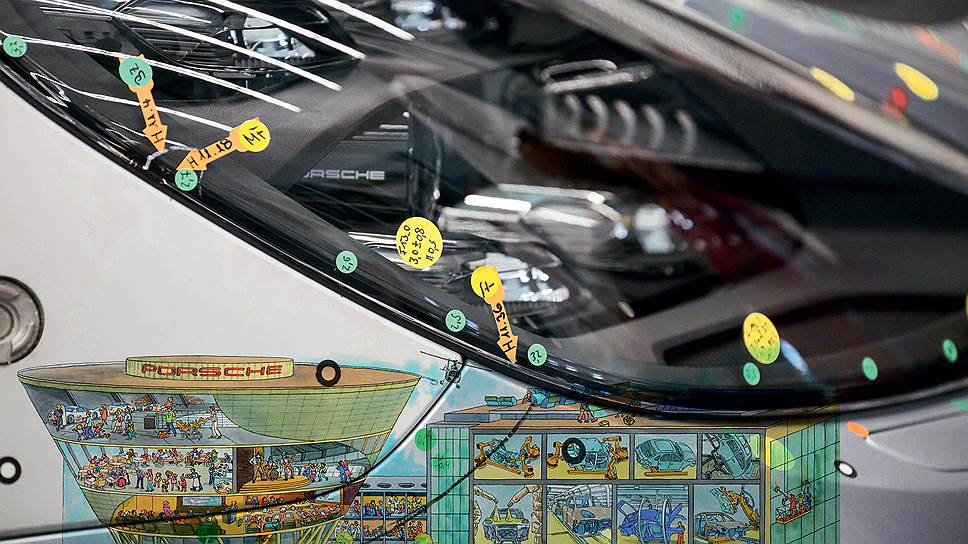 Автозавод Porsche под Лейпцигом можно воспринимать как гигантский аттракцион, Диснейленд для взрослых. Можно запросто купить билет на экскурсию по цехам и даже погонять на гоночном треке с профессионалом-инструктором. Точки на кузове должны соответствовать 3D-модели. После всех проверок готовый автомобиль тестируют на валиках примерно 4 км дистанции и, если все окей, выезжают на трек для еще более глубоких тестов.