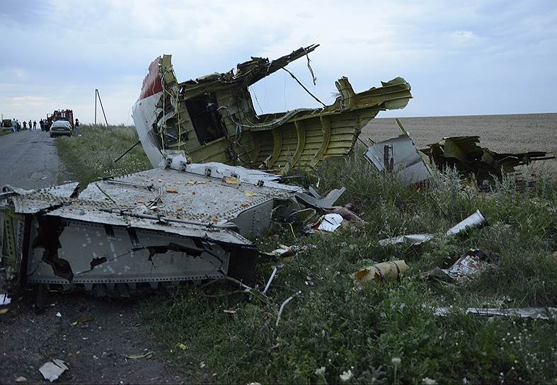 Пассажирский самолет «Боинг-777» компании «Малайзийские авиалинии», следовавший по маршруту Амстердам—Куала-Лумпур, упал недалеко от Донецка, в 50 км от российской границы 
