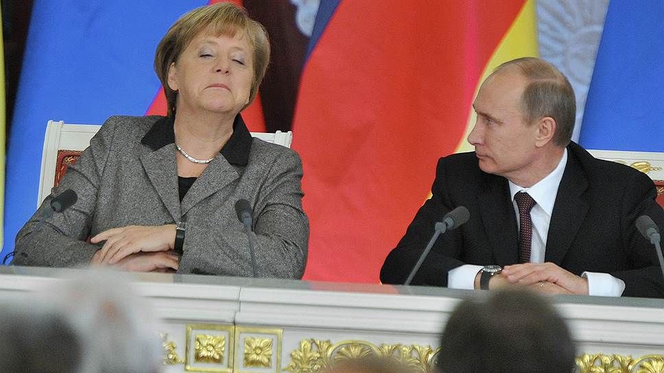 2012 год. Владимир Путин и канцлер Германии Ангела Меркель во время российско-германских межгосударственных консультаций