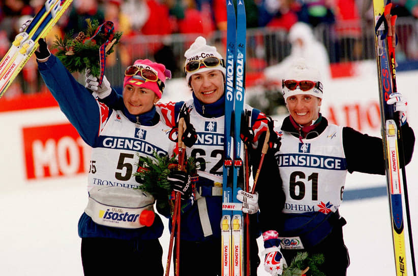 В феврале 1997 года на чемпионате мира по лыжным гонкам в Норвегии в употреблении бромантана была уличена шестикратная олимпийская чемпионка Любовь Егорова (в центре), уже успевшая выиграть гонку на 5 км. Спортсменка была дисквалифицирована на три года (позже срок был снижен на год) 