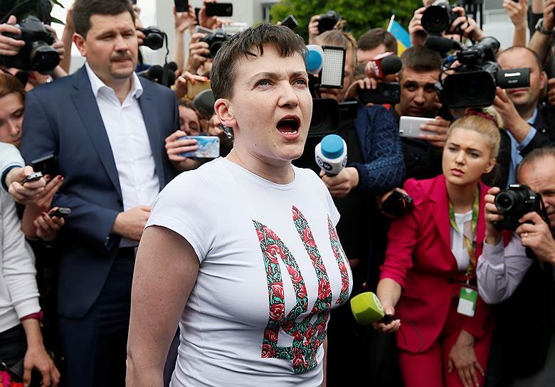 Надежда Савченко в аэропорту Борисполь