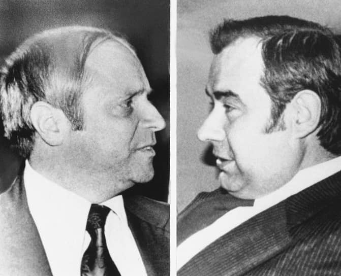 27 апреля 1979 года два сотрудника Первого главного управления (внешняя разведка) КГБ СССР, работавшие в ООН Рудольф Черняев (на фото слева) и Вальдик Энгер (на фото справа) обменяны на диссидентов Александра Гинзбурга, Эдуарда Кузнецова, Марка Дымщица, Валентина Мороза и Георгия Винса. Разведчиков Черняева и Энгера задержали в мае 1978 года при попытке выемки секретных документов из тайника и приговорили к 50 годам лишения свободы каждого. Двое из пяти диссидентов были осуждены за попытку угона самолета в Швецию в мае 1970 года, остальные — за антисоветскую деятельность