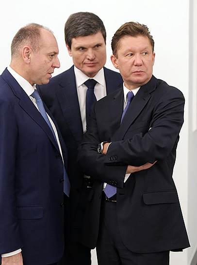 Слева направо: председатель комитета РСПП по техническому регулированию стандартизации и оценке соответствия Дмитрий Пумпянский, председатель совета директоров ЗАО «ОМК» Анатолий Седых и председатель правления компании «Газпром» Алексей Миллер 