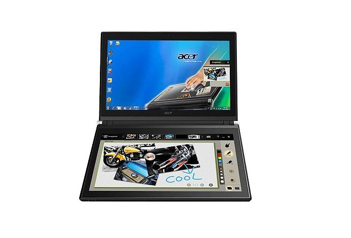 В 2011 году компания Acer выпустила ноутбук с двумя сенсорными экранами, один из которых располагался на месте клавиатуры