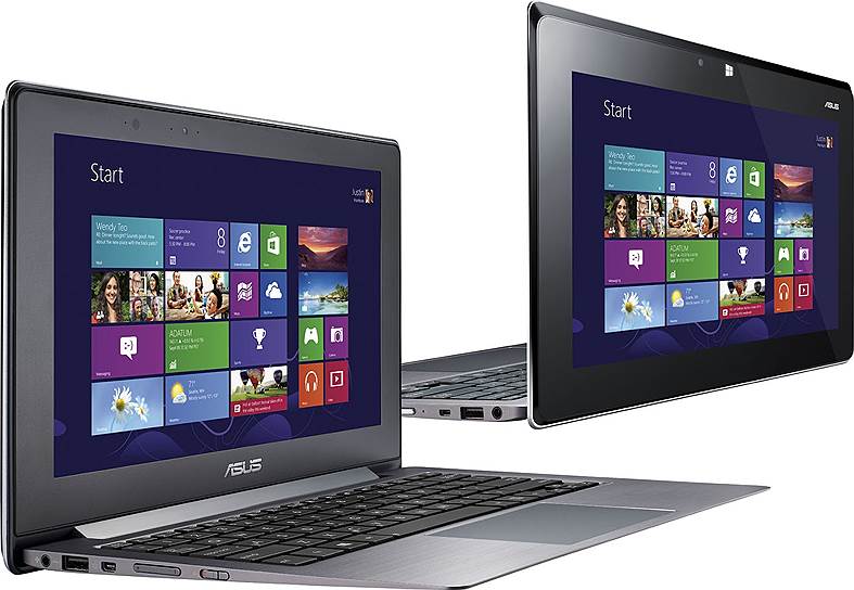 В июне 2012 году был представлен ноутбук Asus Taichi c двумя экранами на внутренней и внешней сторонах. Диагональ внутреннего экрана составляет 13,3 дюйма, внешнего — 11,6 дюйма