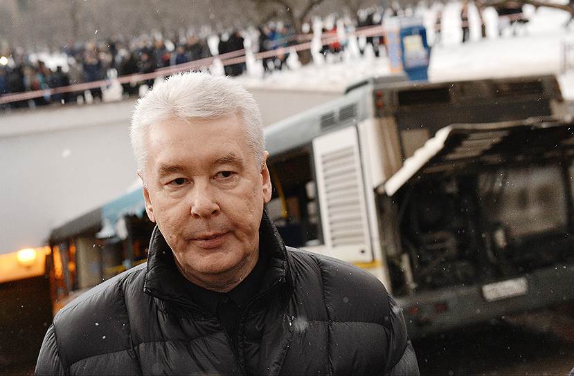 Мэр Москвы Сергей Собянин на месте ДТП 