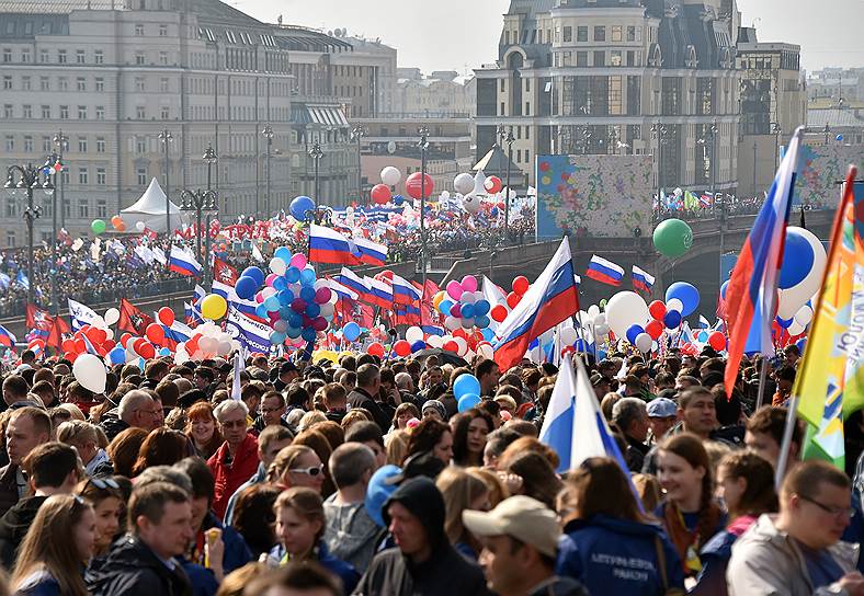 Первомайское шествие на Красной площади 