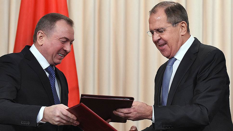 Министры иностранных дел Белоруссии и России Владимир Макей и Сергей Лавров