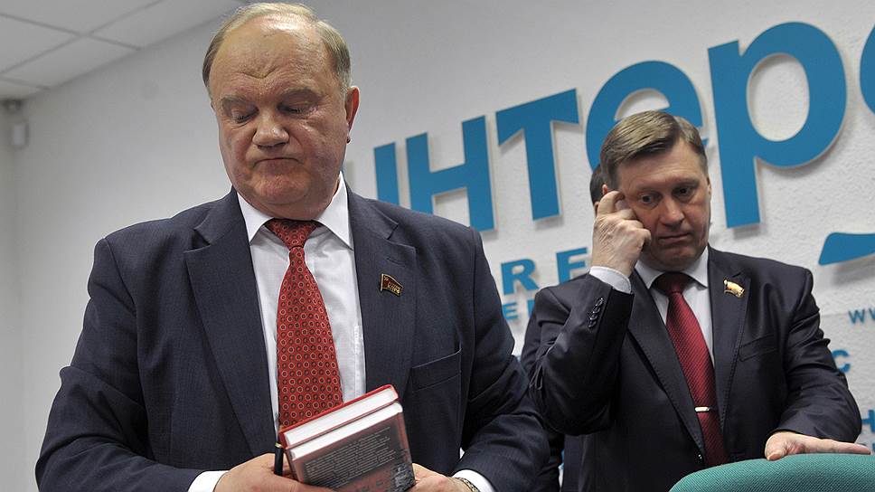 Председатель ЦК Коммунистической партии России Геннадий Зюганов (слева) и мэр Новосибирска Анатолий Локоть
