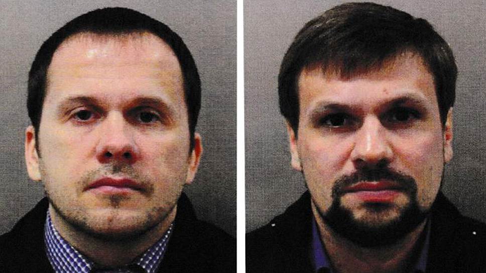 Снимки обнародованы британским следствием. По версии Скотланд-Ярда, указанные лица — сотрудники ГРУ, прибывшие в Великобританию 2 марта под вымышленными именами. По данным следствия, 4 марта они посетили Солсбери, обработали ручку двери дома Скрипалей «Новичком» и в тот же день вернулись в Россию. Передвижения их зафиксированы уличными камерами
