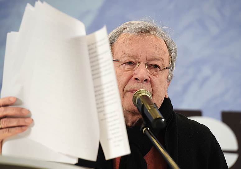 Писатель Виктор Ерофеев во время выступления на традиционных «Пионерских чтениях» журнала «Русский пионер» в торговом центре «Крокус Сити Молл»