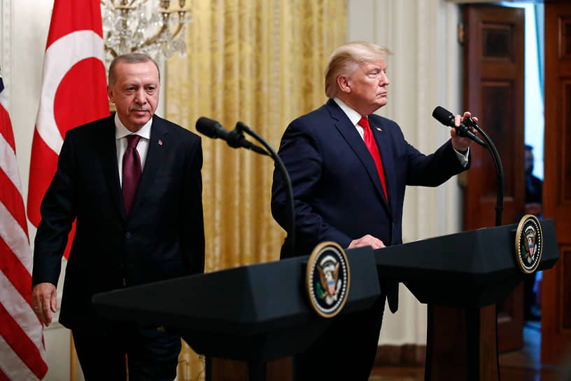 Президент Турции Реджеп Тайип Эрдоган (слева) и президент США Дональд Трамп 
