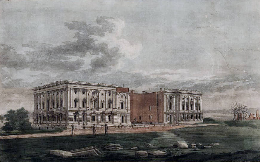 Здание Капитолия США, поврежденное огнем в результате войны 1812 года