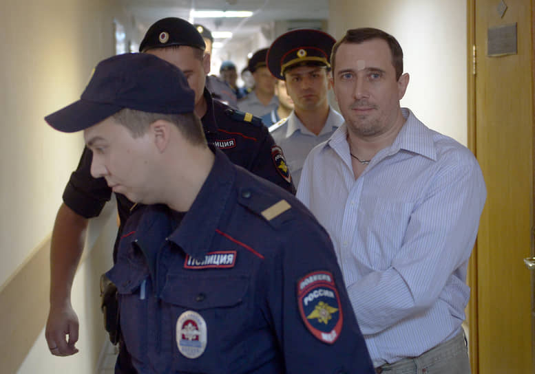 Обвиняемый в участии в массовых беспорядках на Болотной площади 6 мая 2012 года Александр Марголин перед оглашением приговора, 2014 год 