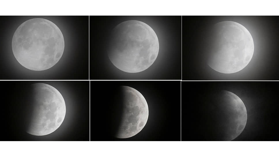 Мехико, Мексика. Коллаж из фотографий лунного затмения