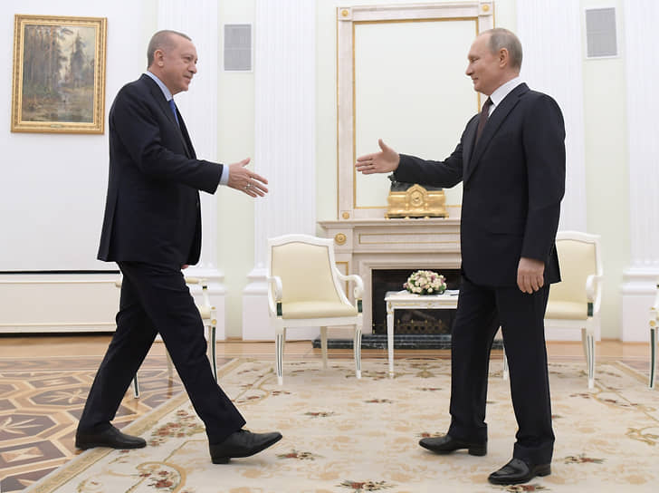 Президент Турции Реджеп Тайип Эрдоган (слева) и президент России Владимир Путин 