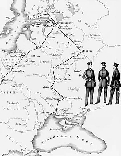 Телеграфная сеть Российской империи, построенная в 1853—55 годах 