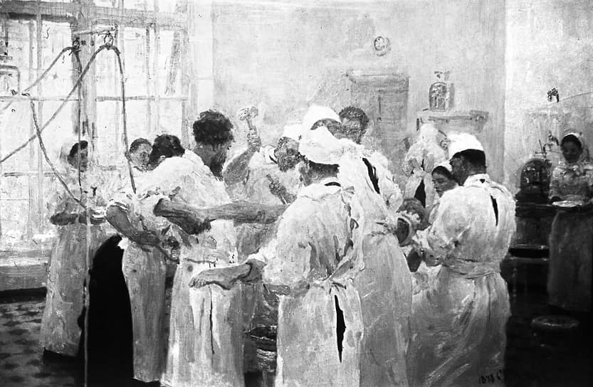 Илья Репин. «Хирург Е. В. Павлов в операционном зале», 1888