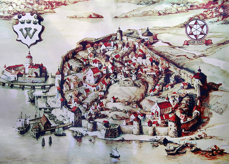 Выборг 1550-1560 годов на гравюре Нильса Гранберга «Крепостная стена»