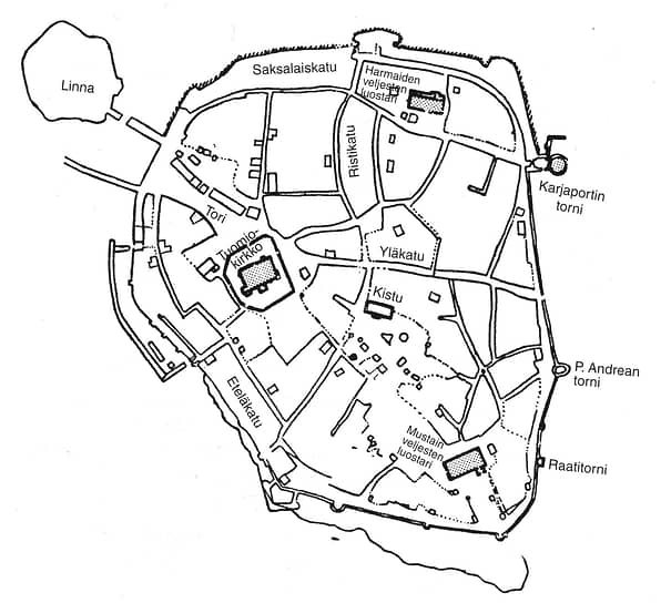 Карта Выборга 1550 года