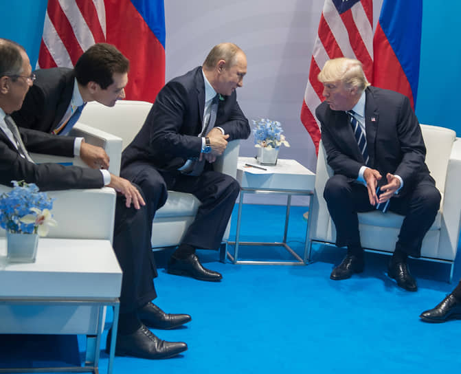 С 45-м президентом США Дональдом Трампом на полях саммита G20 в Гамбурге, 2017 год 