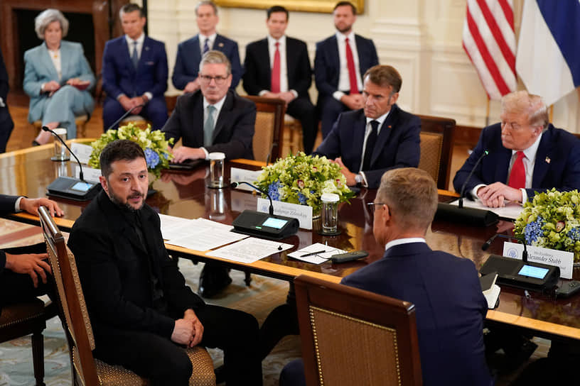 Лидеры США, Украины, стран ЕС и Великобритании на переговорах в Вашингтоне 18 августа 