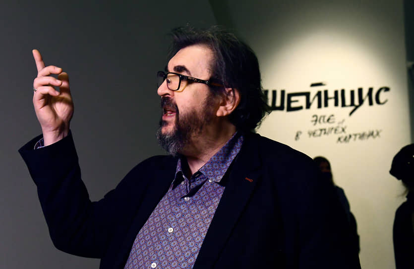 На пресс-показе выставки «Шейнцис. Эссе в четырех картинах», 2021 год