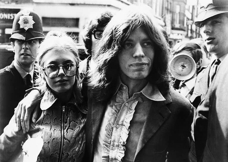 Марианна Фейтфулл с солистом Rolling Stones Миком Джаггером
