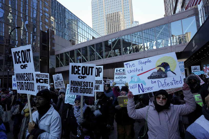 Акция протеста «ICE Out» в Миннесоте после убийства Рене Николь Гуд и Алекса Претти агентами ICE, 30 января