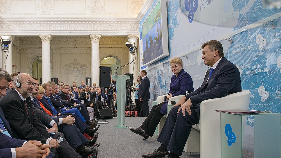 Президенты Литвы и Украины Даля Грибаускайте и Виктор Янукович 