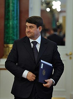 Министр транспорта России Игорь Левитин во время подписание документов по итогам российско-монгольских переговоров. Переговоры прошли в Кремле
