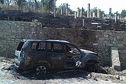 Место гибели сына главы Унцукульского района Магомедгаджи Тагирова, в результате покушения на его отца, в Буйнакске