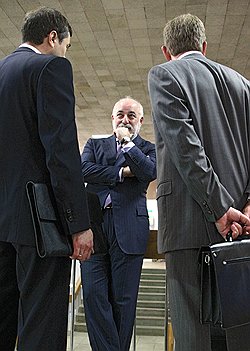Слева направо: Владислав Сурков, Виктор Вексельберг и Алексей Кудрин
