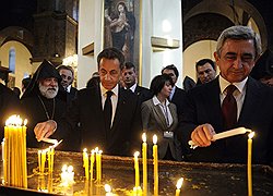 Президент Франции Никола Саркози и президент Армении Серж Саргсян 